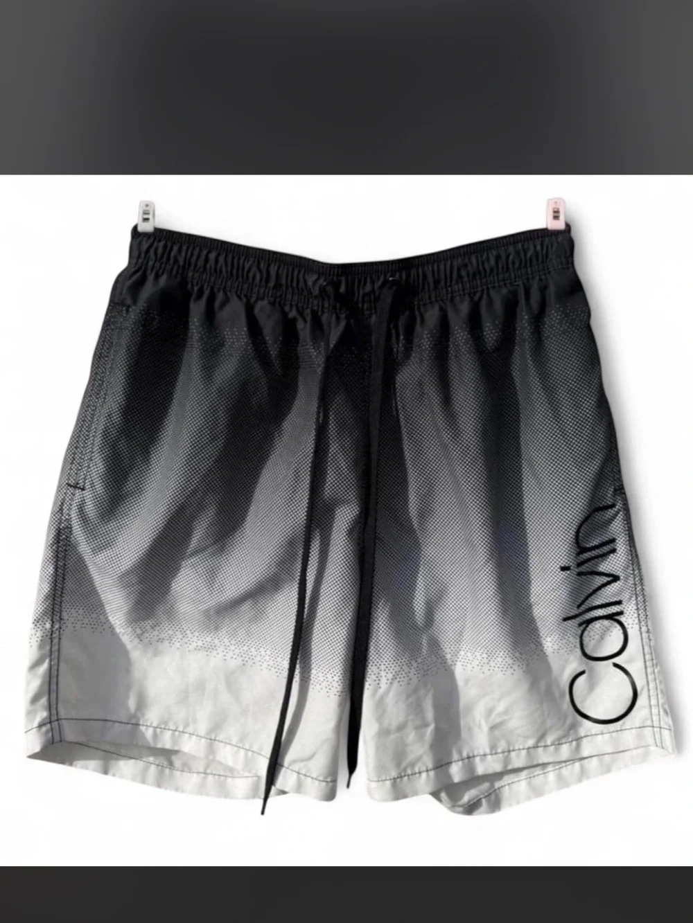Calvin Klein Black to Light Gray Ombre Swim Shorts